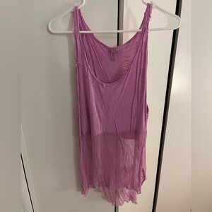 Pink/Purple Tank Top with Mesh Bottom